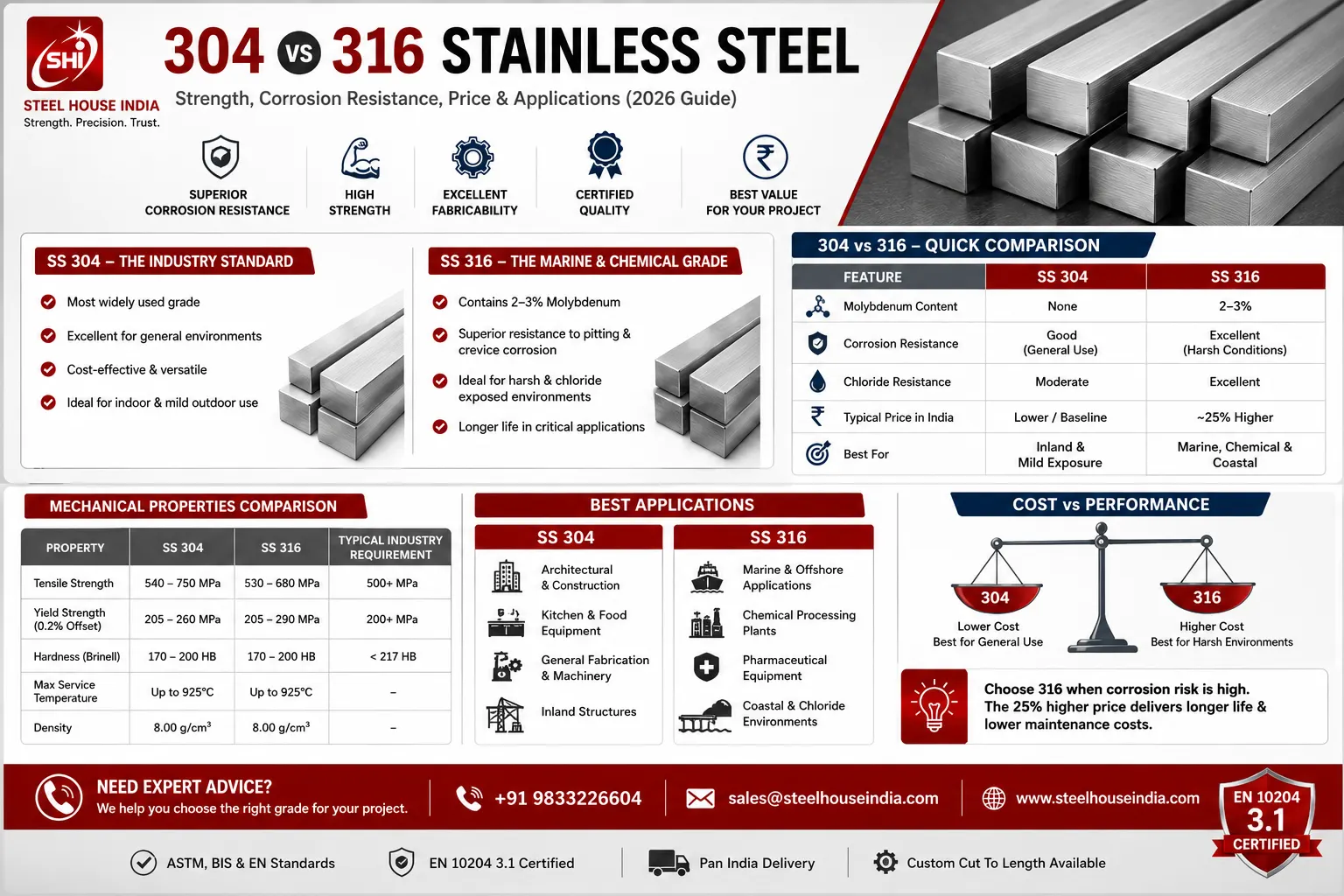 Stainless Steel Grade Comparison & Machining Guide: Practical Insights for Engineers