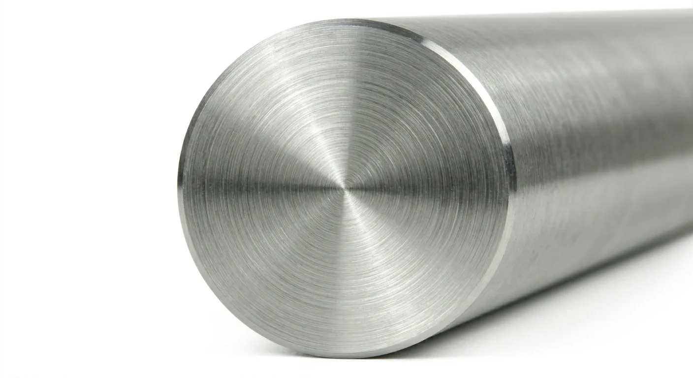  Macro shot of ASTM A276 AISI 310S stainless steel round bar showing solid metallurgical core