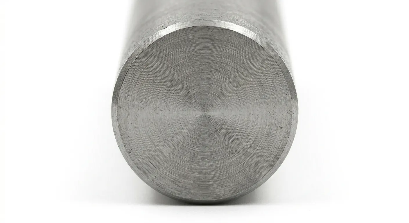 Macro view of AISI 321H stainless steel round bar cross-section with 3.1 MTC certification for refinery and petrochemical industries